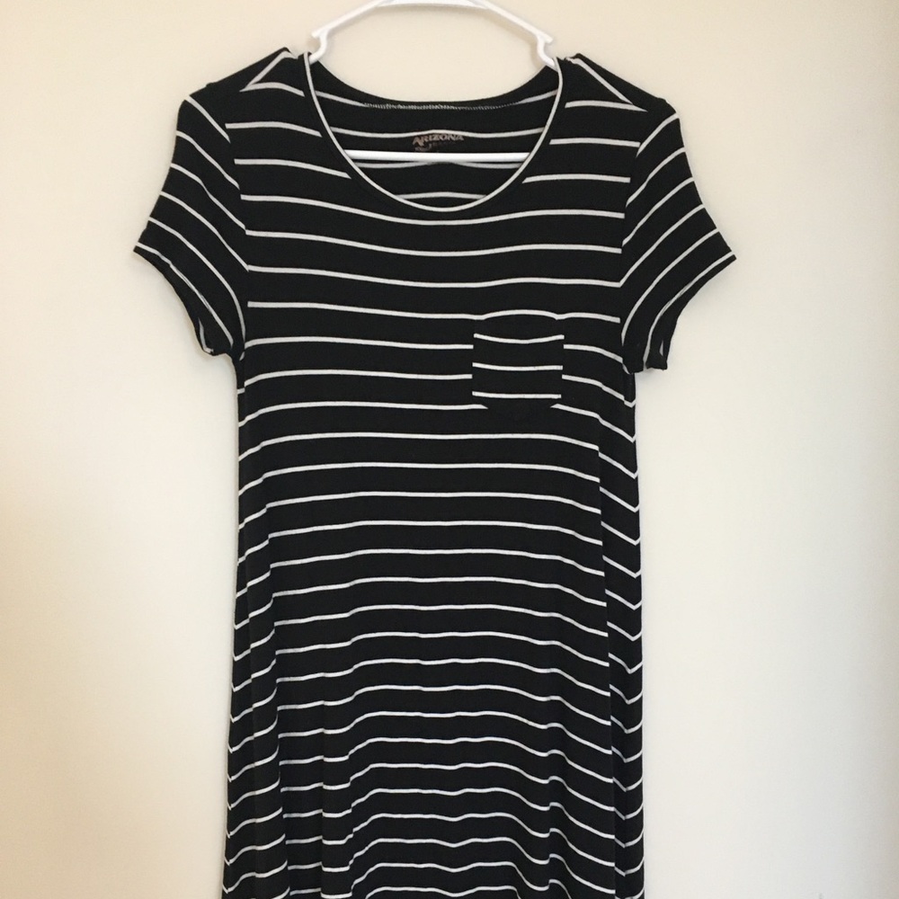 striped t shirt dress